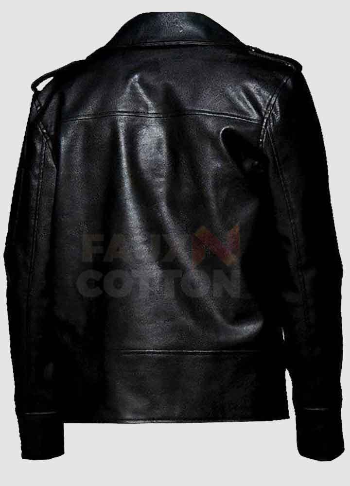 Men's Black Vegan Biker Leather Jacket 